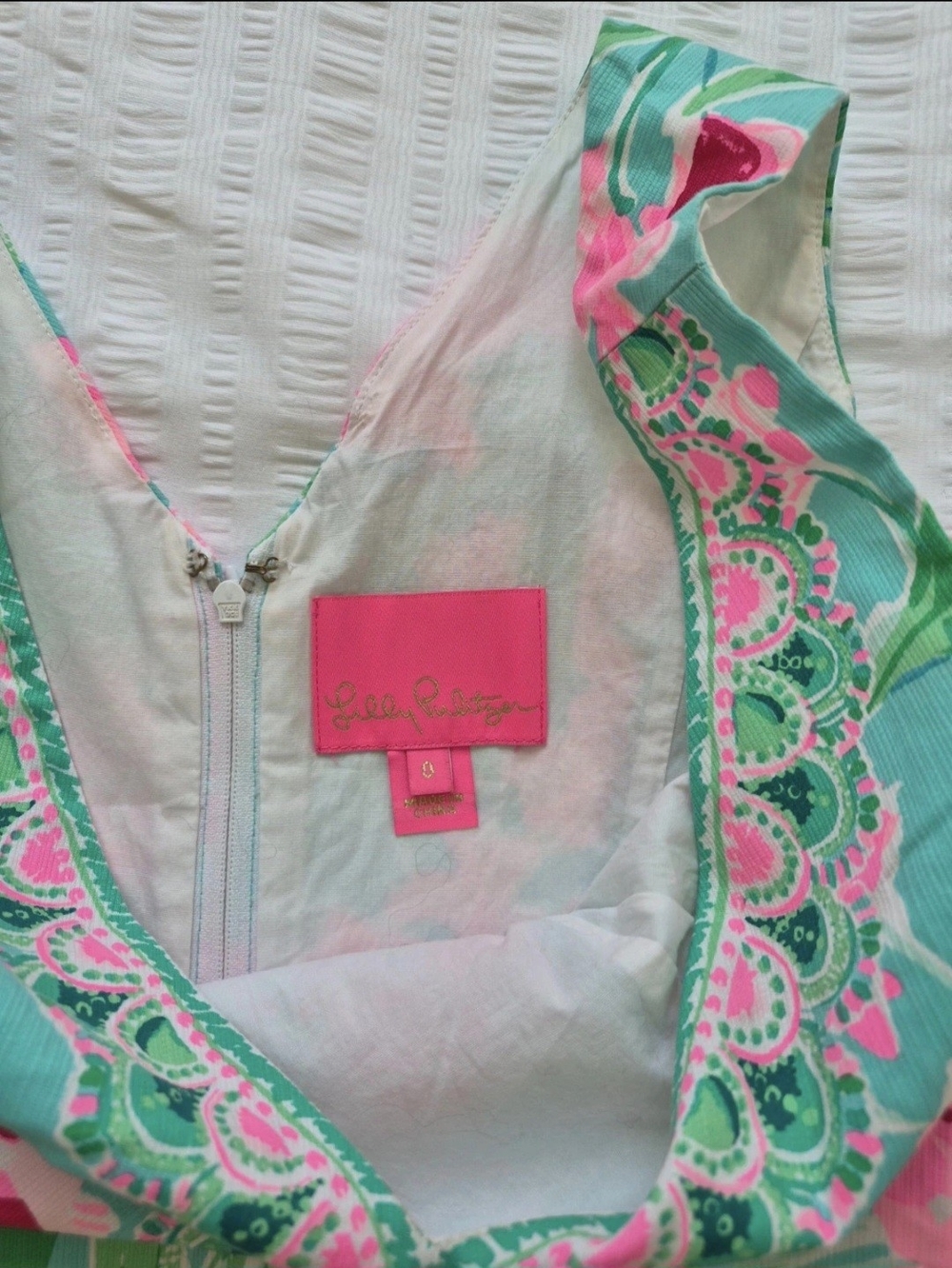 Lilly Pulitzer V-Neck Dress in Aqua & Pink